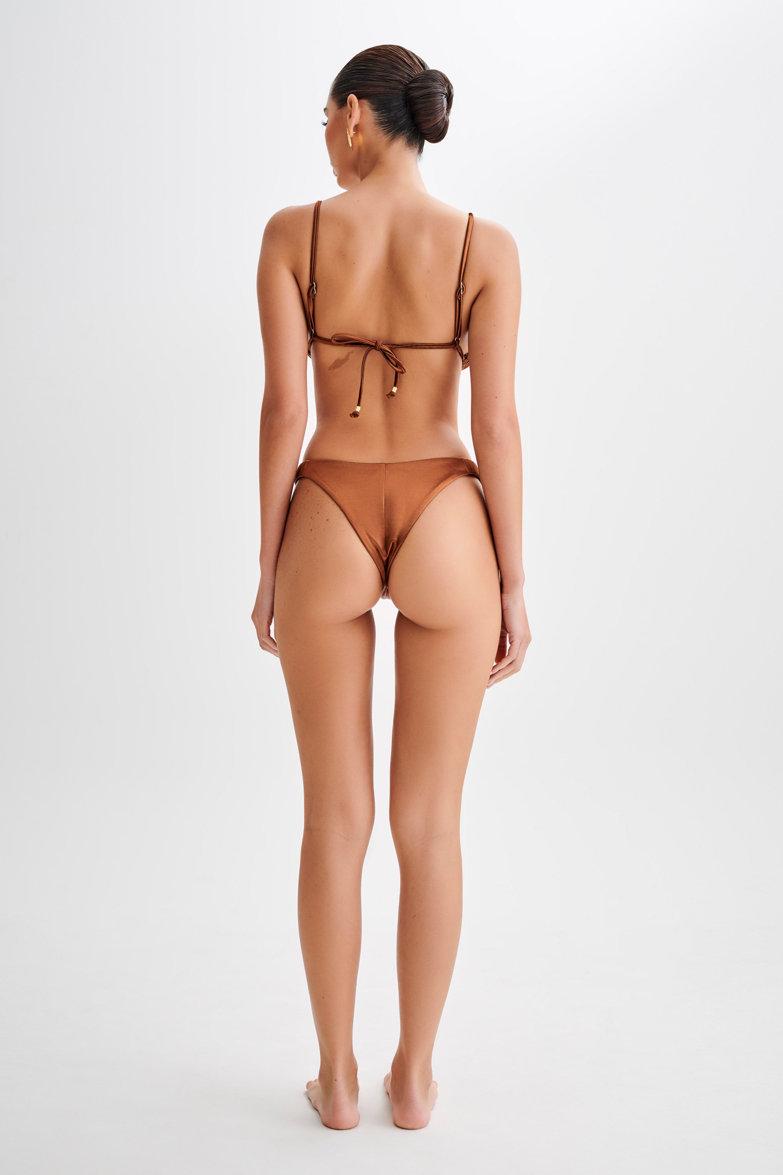 Michelle Pleated Bikini Top - Chocolate