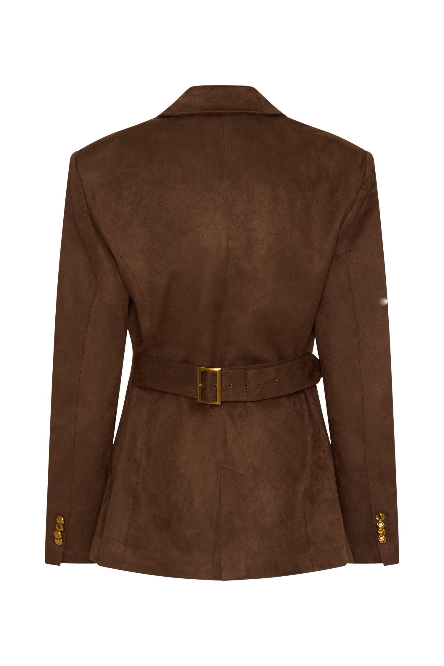 Sally Faux Suede Cinched Blazer - Milk Chocolate