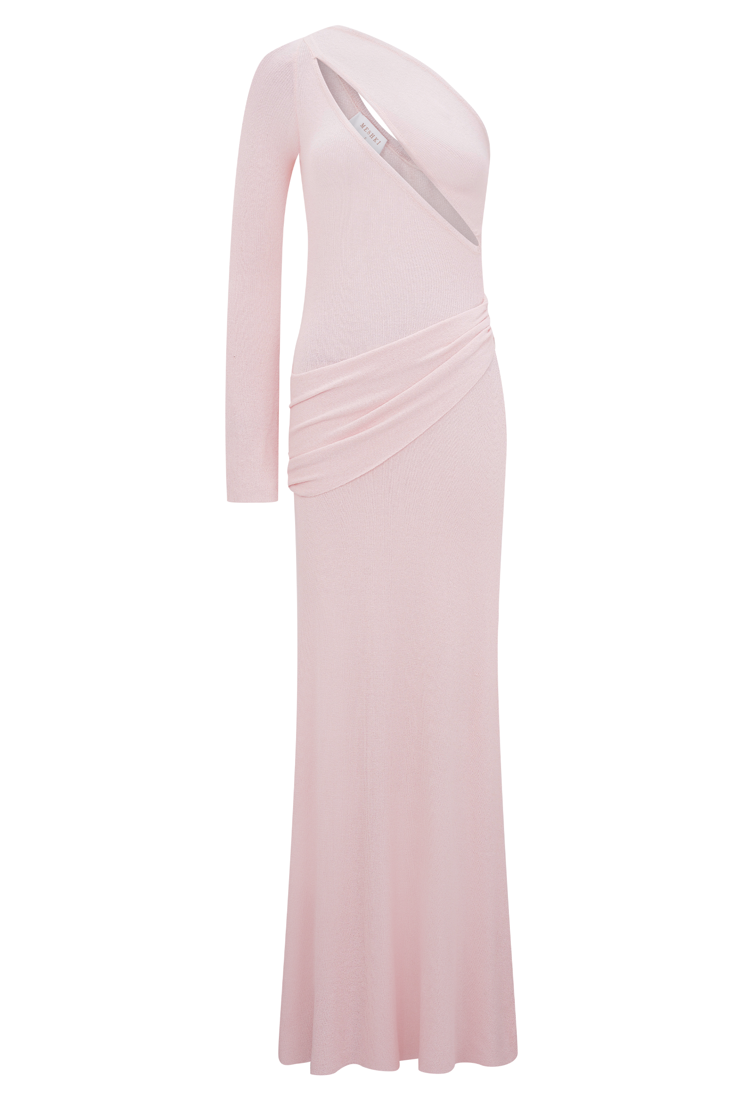 Alexius One Shoulder Knit Maxi Dress - Dusty Pink