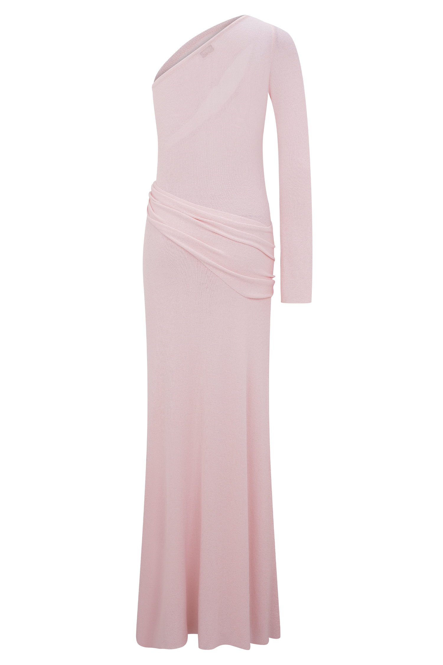 Alexius One Shoulder Knit Maxi Dress - Dusty Pink
