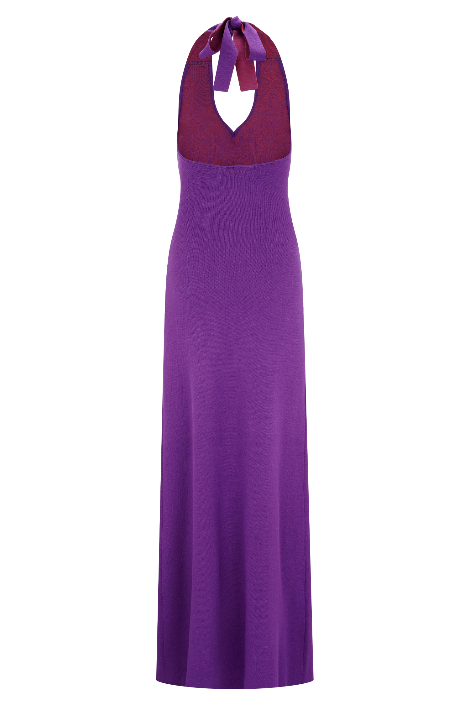 Stacy Knit Halter Maxi Dress - Purple/Red